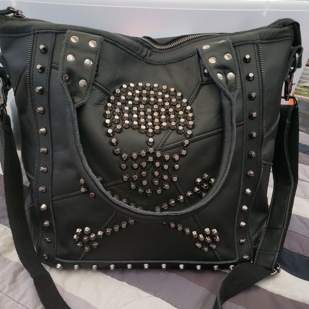 Embellished leather bag